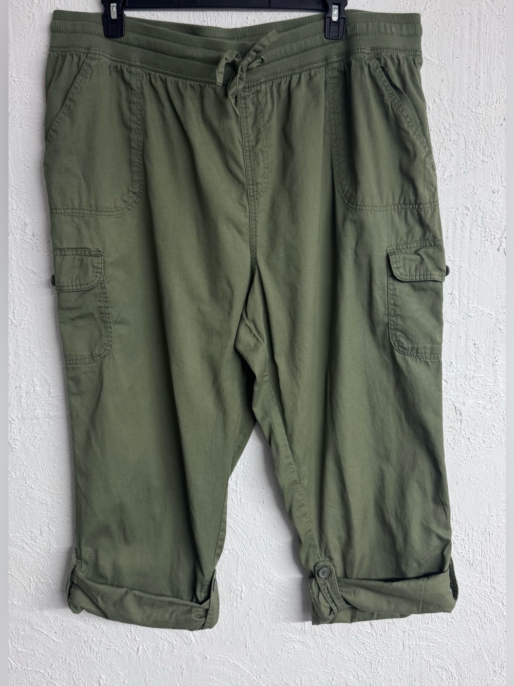 Woman Within Plus Size Convertible Length Cargo Capri Bermuda Pants Size 24W